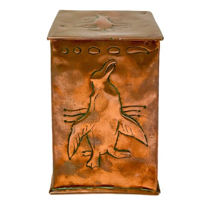 Lot 64 - An Arts and Crafts copper rectangular box and cover.