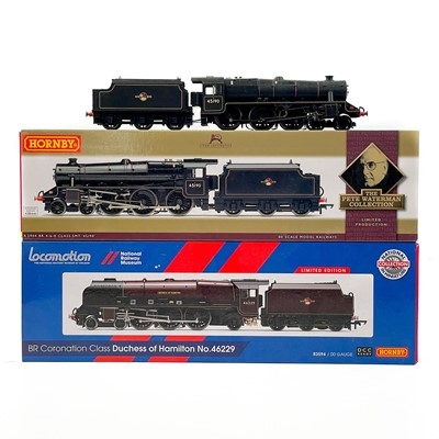 Lot 633 - Hornby Limited Edition "00" Duchess and Black 5 steam engines (x2)