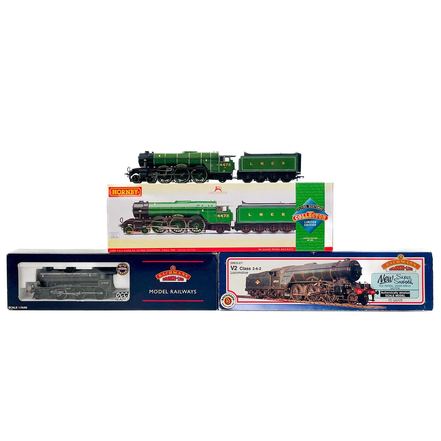 Lot 634 - LNER / BR (NER) "00" A3, V2 and K3 (x3 locomotives)