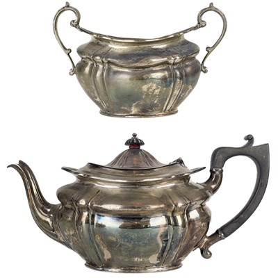 Lot 178 - A Victorian silver teapot and sugar bowl by David Landsborough Fullerton.