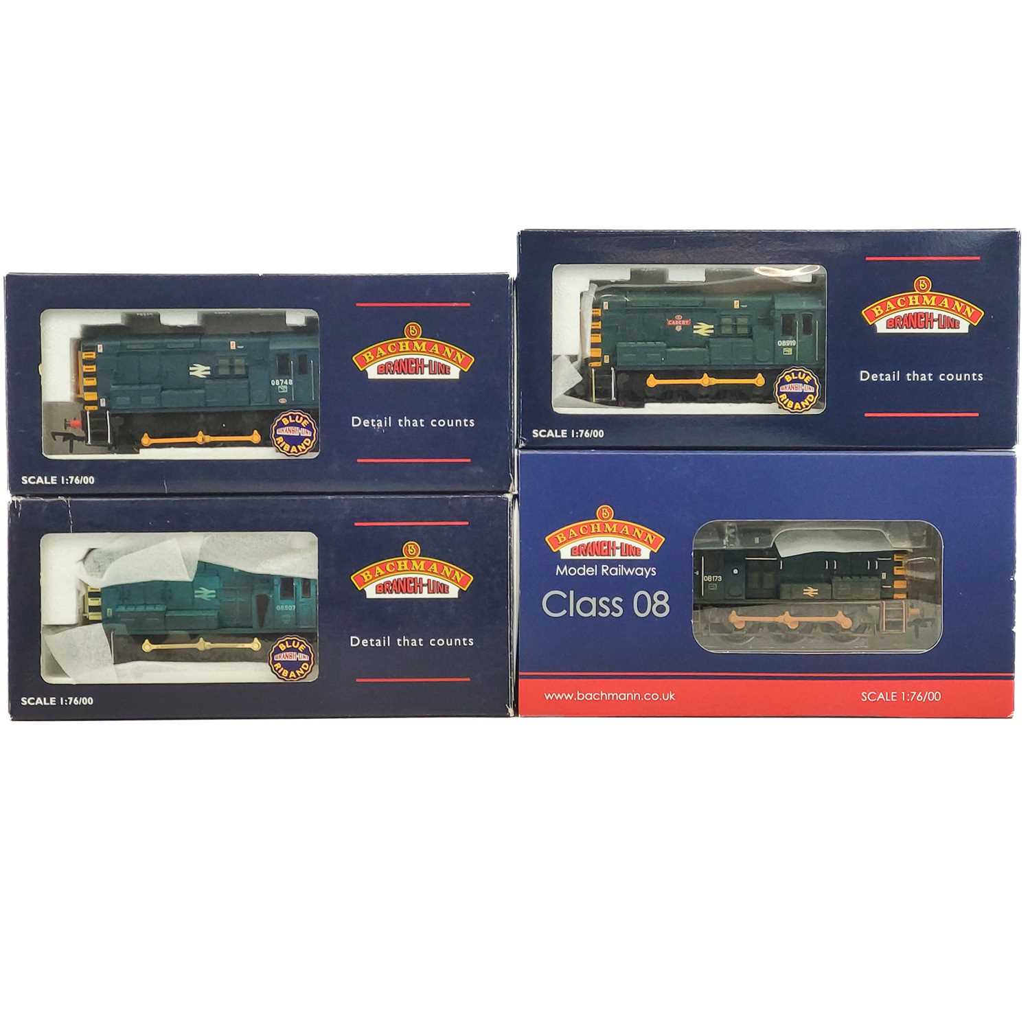 Lot 636 - BR Diesel "00" Shunting Locomotives Class 08 Rail blue livery (x4 engines)