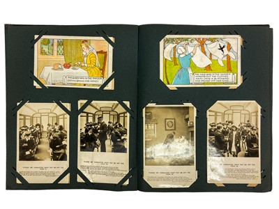 Lot 916 - Postcard album - 185 cards, Bamforth, Randolph Caldecott et.