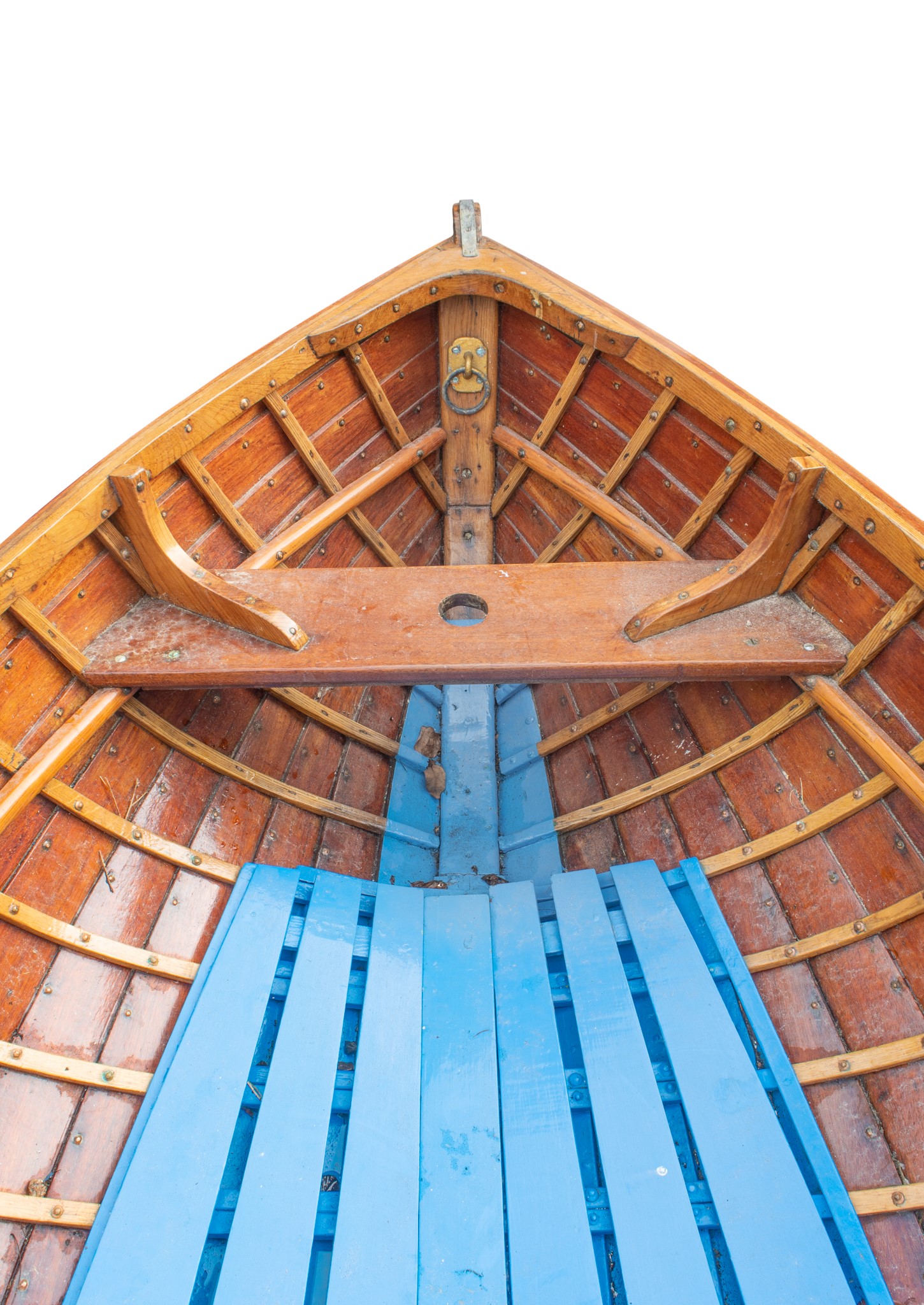 Lot 129 - A 10ft teak clinker built row boat.
