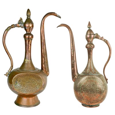 Lot 11 - A Persian copper ewer, 19th century.