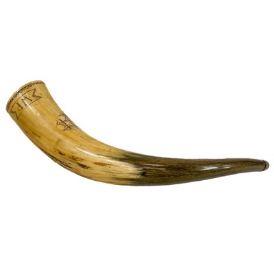 Lot 39 - A carved horn.