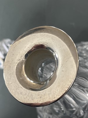 Lot 197 - A modern silver mounted cut glass ship's decanter by Mappin & Webb.
