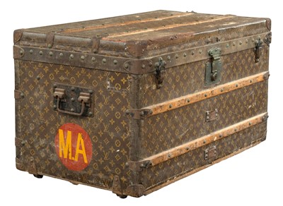 Lot 463 - A Louis Vuitton early 20th century leather monogram trunk.