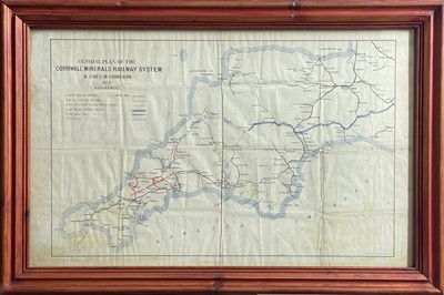 Lot 653 - Cornwall Interest: Cornish Mineral Railways Map, GWR wooden jigsaw and early engravings