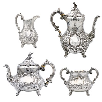 Lot 165 - A good Victorian silver four piece tea set by Alexander Macrae.