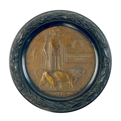 Lot 252 - A WWI death Plaque and Scroll.