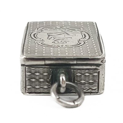 Lot 98 - A Victorian silver vesta cum cheroot cutter case fob by Frederick Marson.