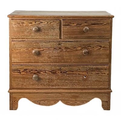 Lot 212 - A Victorian pitch pine chest.