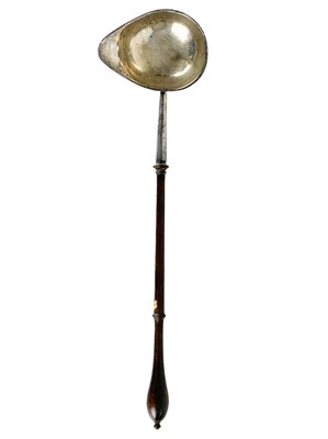 Lot 109 - A George III silver punch ladle with turned wood handle.