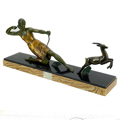 Lot 1 - A French Art Deco bronze and gilt figure of Diana.
