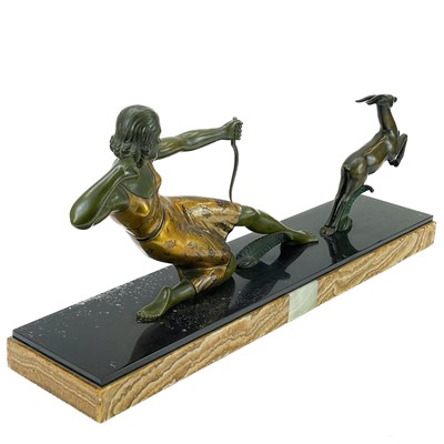 Lot 1 - A French Art Deco bronze and gilt figure of Diana.