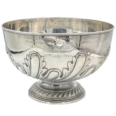 Lot 121 - A Victorian silver pedestal trophy bowl by Fenton Brothers.