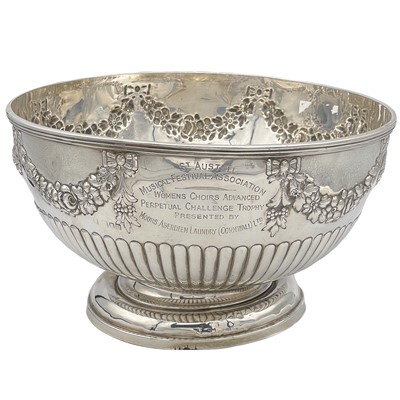 Lot 135 - A Victorian silver pedestal trophy bowl.