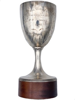 Lot 152 - A George V silver pedestal trophy cup by William Hutton & Son Ltd.