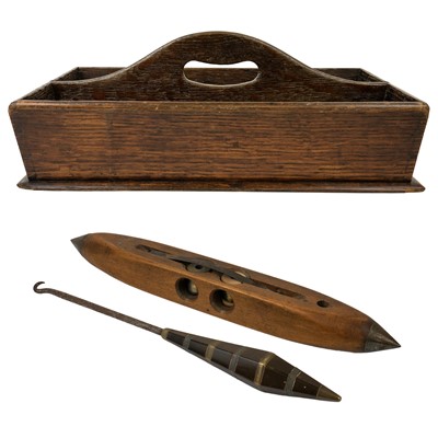 Lot 383 - A Victorian oak cutlery tray.