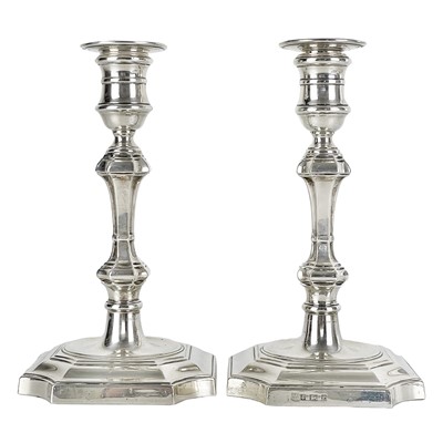 Lot 136 - A pair of modern silver candlesticks by Barker Ellis Silver Co.