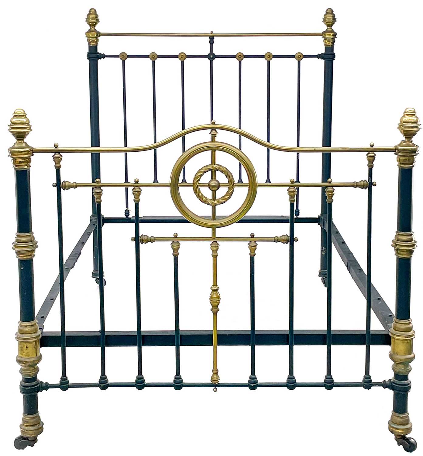 Lot 419 - A Victorian cast iron double bed frame.