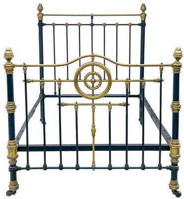 Lot 419 - A Victorian cast iron double bed frame.