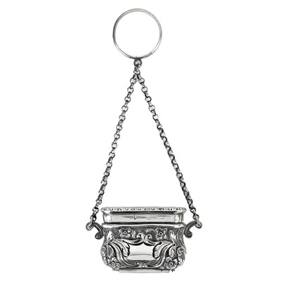 Lot 260 - A rare Victorian silver vinaigrette in the form of a bag by James Fenton.