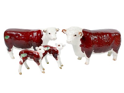 Lot 227 - Beswick pottery Hereford cattle.