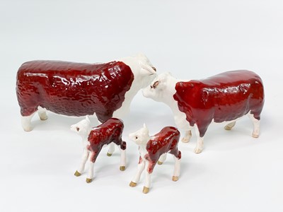 Lot 227 - Beswick pottery Hereford cattle.