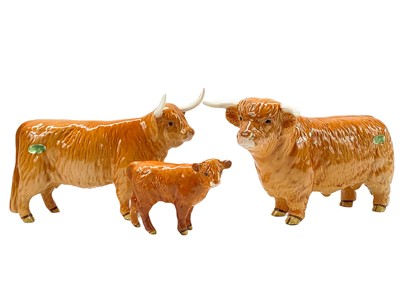 Lot 228 - Beswick pottery Highland cattle.