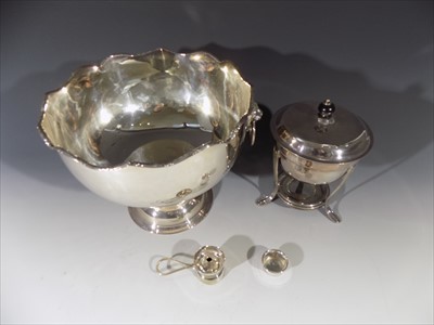 Lot 2301 - A silver plated punch bowl with lion mask...