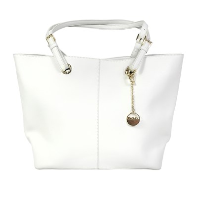 Lot 545 - A DKNY white embossed leather handbag.