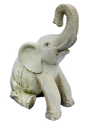 Lot 344 - A large composite model of a seated Elephant calf.