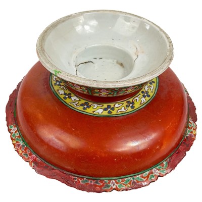 Lot 1146 - A Chinese Thai market Benjarong stem dish, 19th century.
