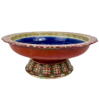 Lot 1146 - A Chinese Thai market Benjarong stem dish, 19th century.