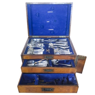 Lot 209 - A large Albany pattern silver plated part canteen of cutlery by Walker & Hall.