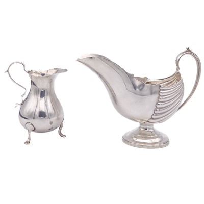 Lot 214 - A silver gravy boat by Roberts & Belk.