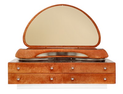 Lot 426 - An Italian Verardo faux suede dressing table.