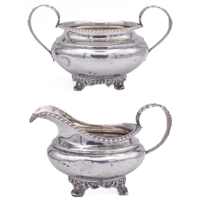 Lot 217 - A Victorian sugar bowl and matched milk jug.