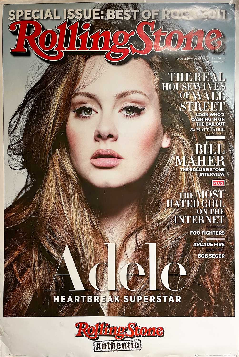 Lot 250 - Adele 'Rolling Stone' poster.