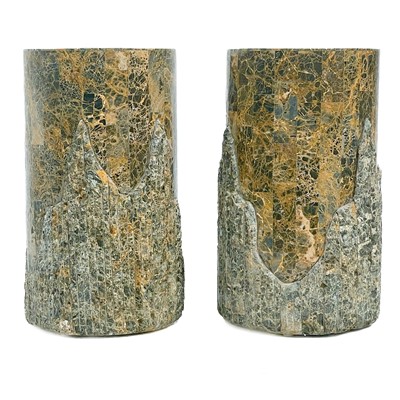 Lot 448 - A pair of veneered marble columns.