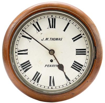 Lot 352 - A late Victorian circular mahogany eight-day wall clock.