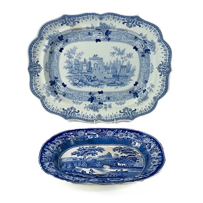 Lot 241 - A Victorian blue and white meat platter.