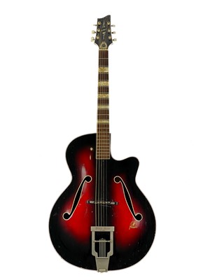 Lot 120 - Circa 1960 Framus 'Black Rose Deluxe' archtop guitar.