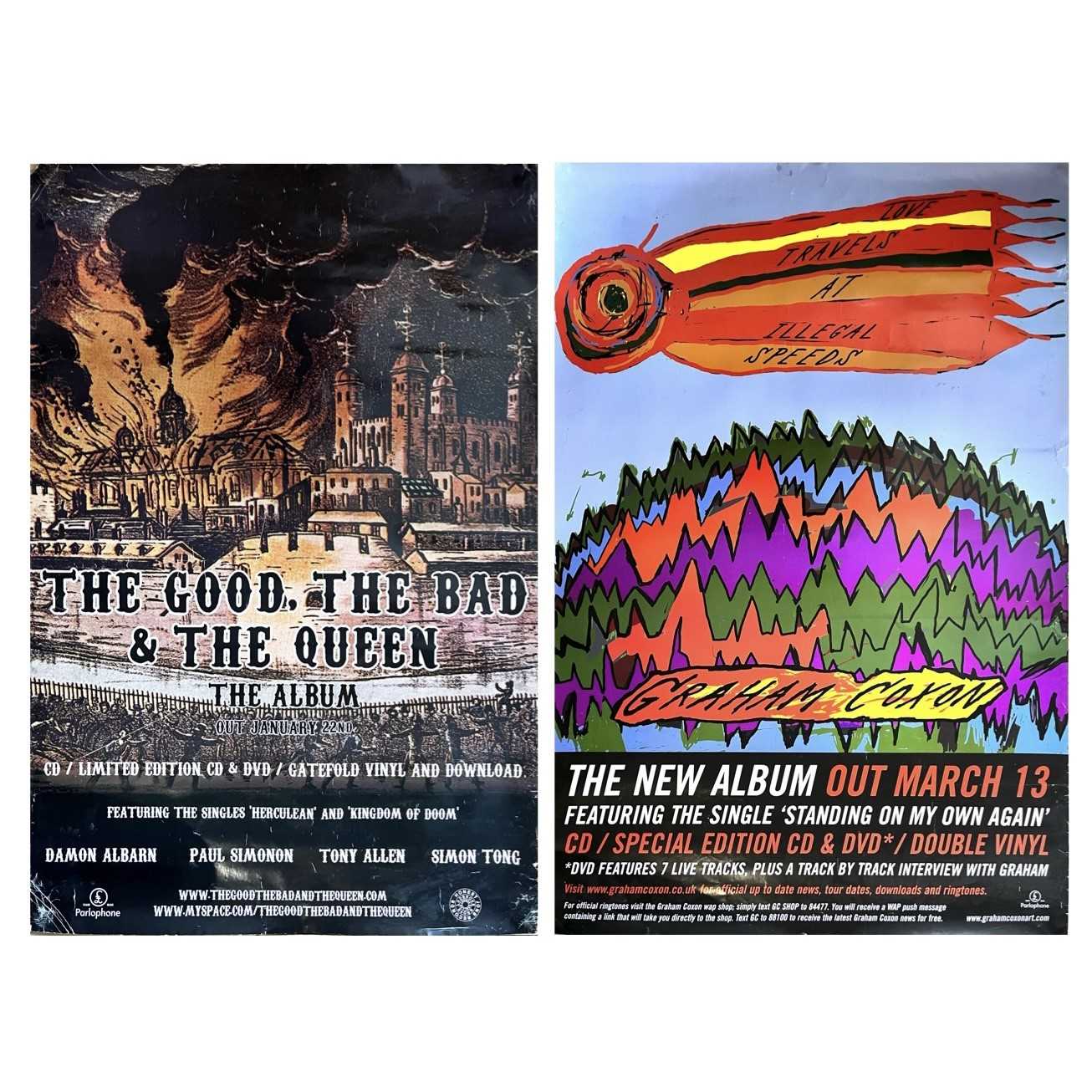 Lot 243 - Graham Coxon and The Good, The Bad, and The Queen promo posters.