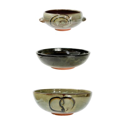 Lot 341 - Three Margaret Leach bowls, from her time in...