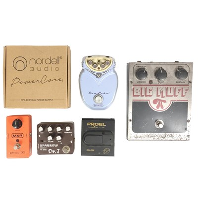 Lot 219 - Guitar pedals and power supply.