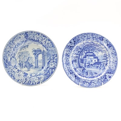 Lot 258 - A J & R Clews William IV blue and white soup bowl.