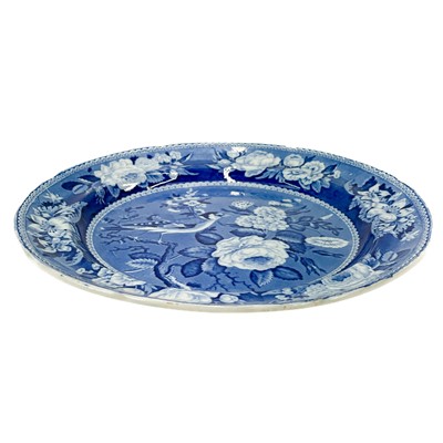 Lot 240 - A Staffordshire blue and white Goldfinch dinner plate.