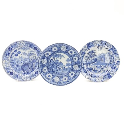 Lot 253 - A Rogers blue and white Zebra pattern plate.